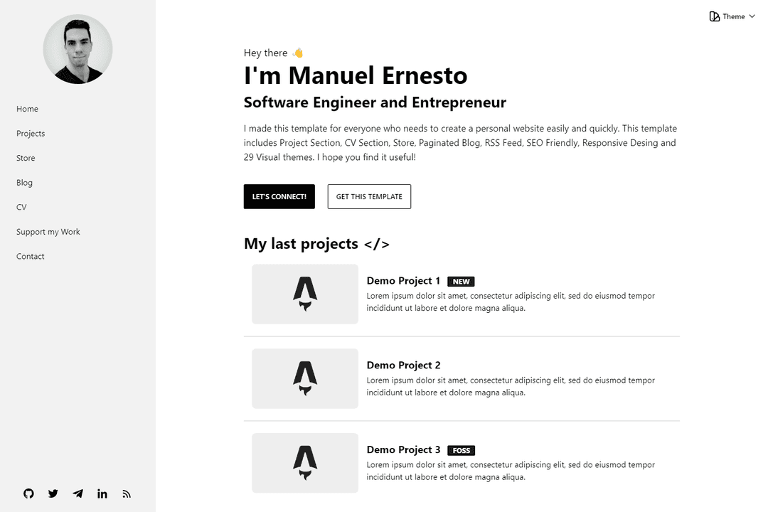 Astro Modern Personal Website Template